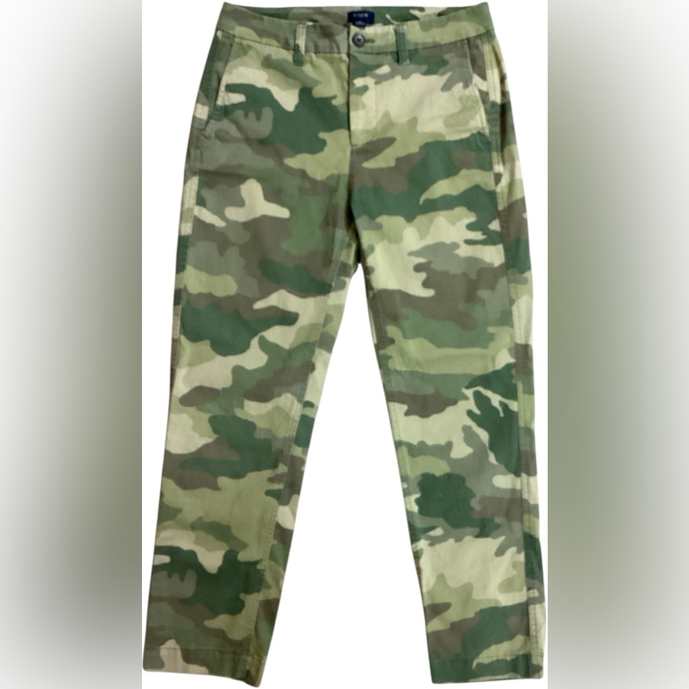 J. Crew Green Cotton Camo Woman’s Pants Sz 2